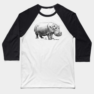 Hippopotamus Baseball T-Shirt